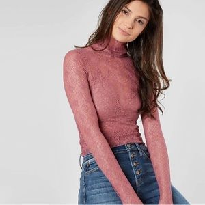 Free people sheer lace turtleneck